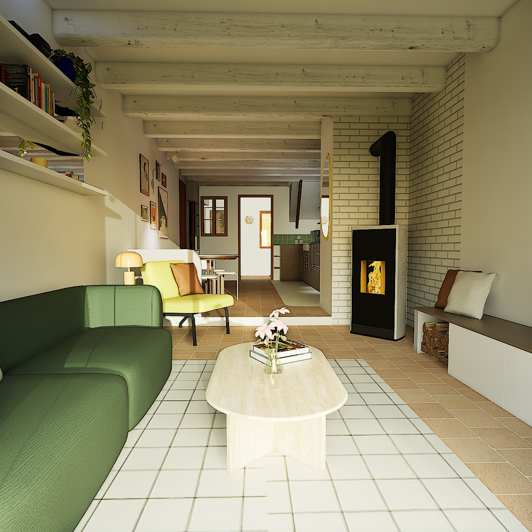 salon du projet maison pacheux 3D photorealiste