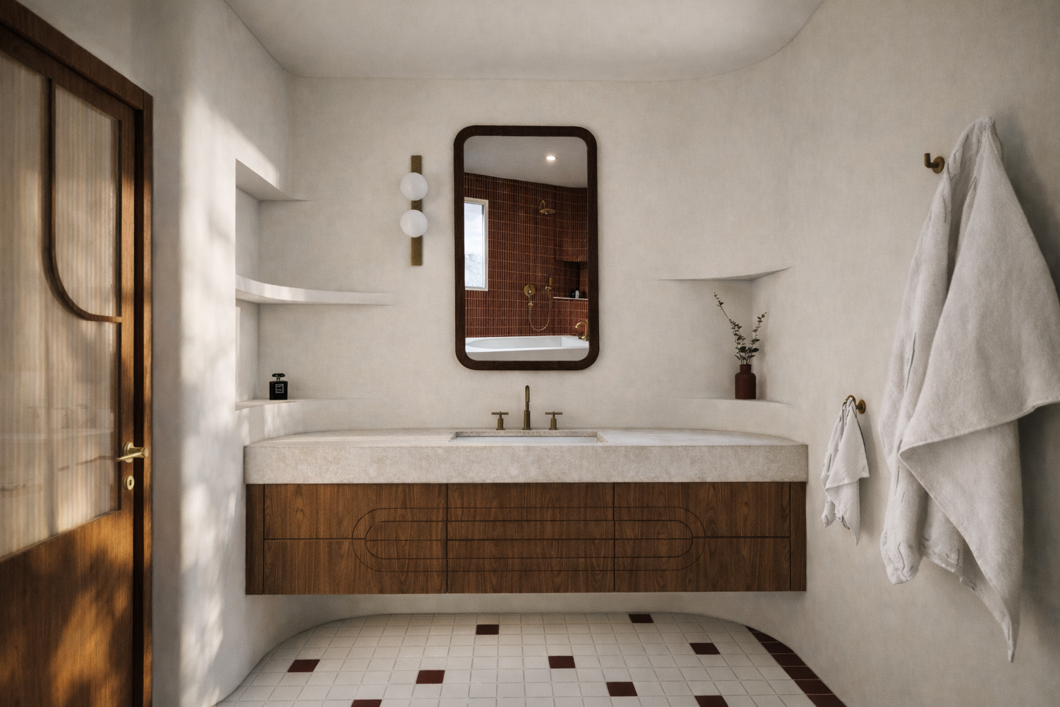 meuble vasque salle de bain vintage bordeaux